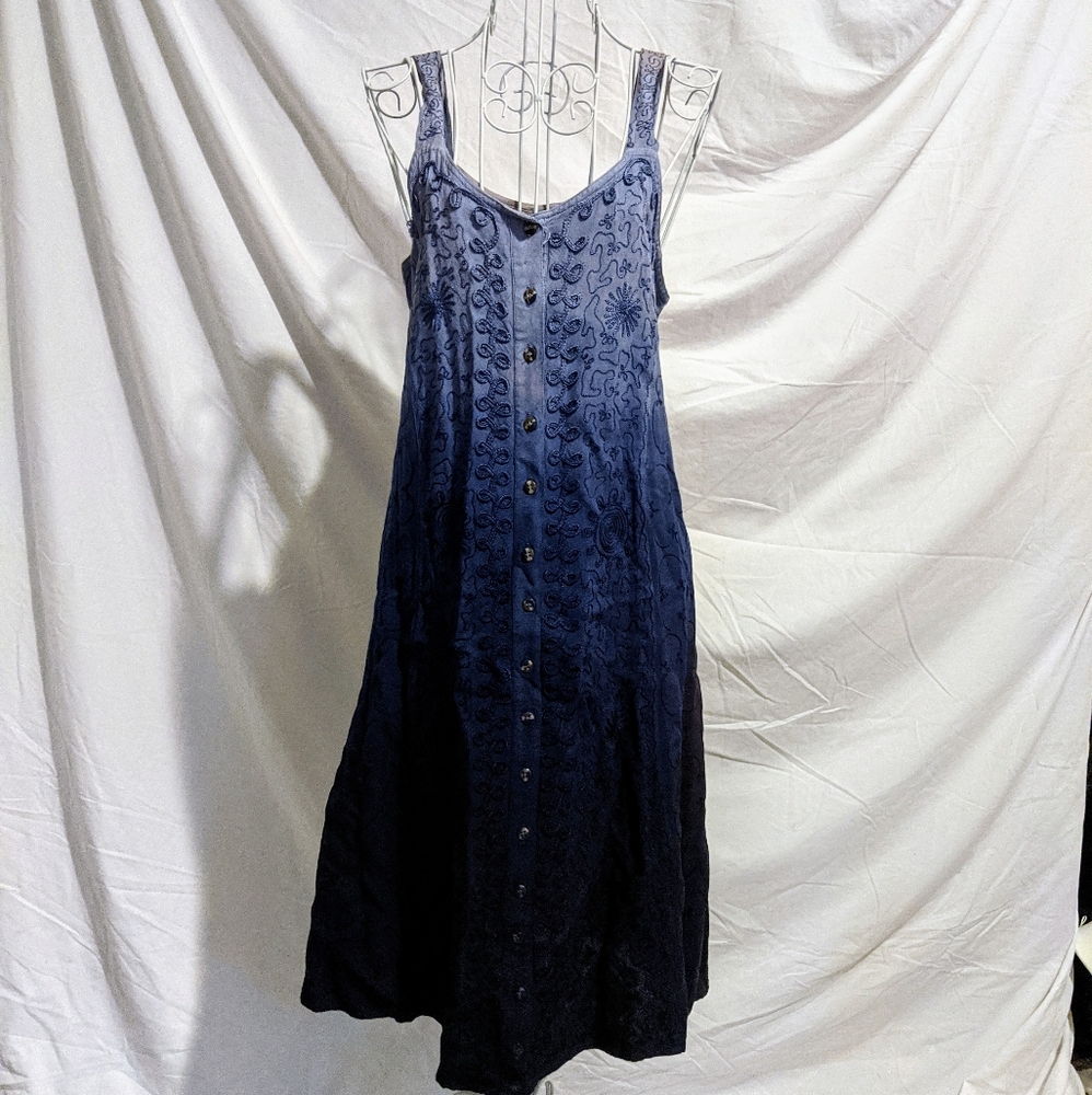 Boho Sleeveless Free Size Embroidered Summer Dress